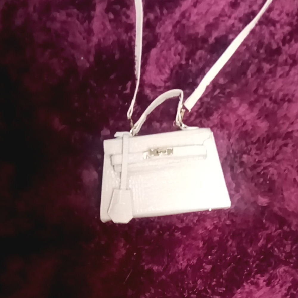 White Structured Top-Handle Crossbody Bag